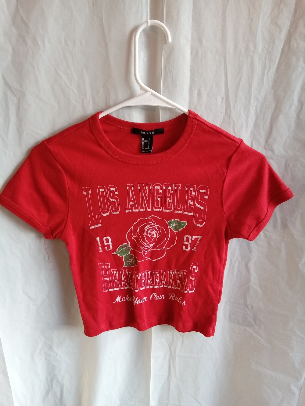 Forever‎ 21 Red Los Angeles Rose Graphic Tee SM